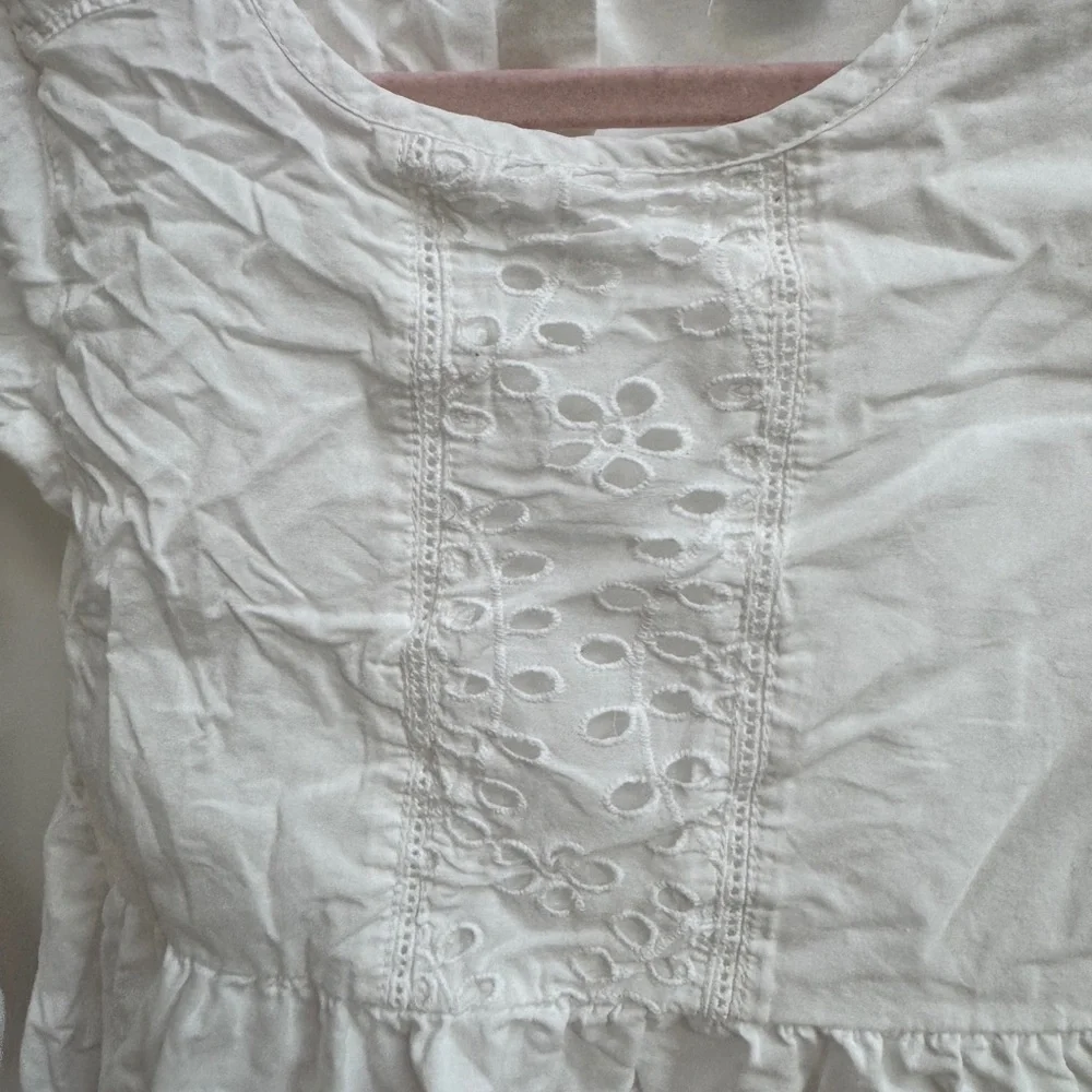 Baby Gap 2T Girls White Eyelit Long sleeve Blouse Top